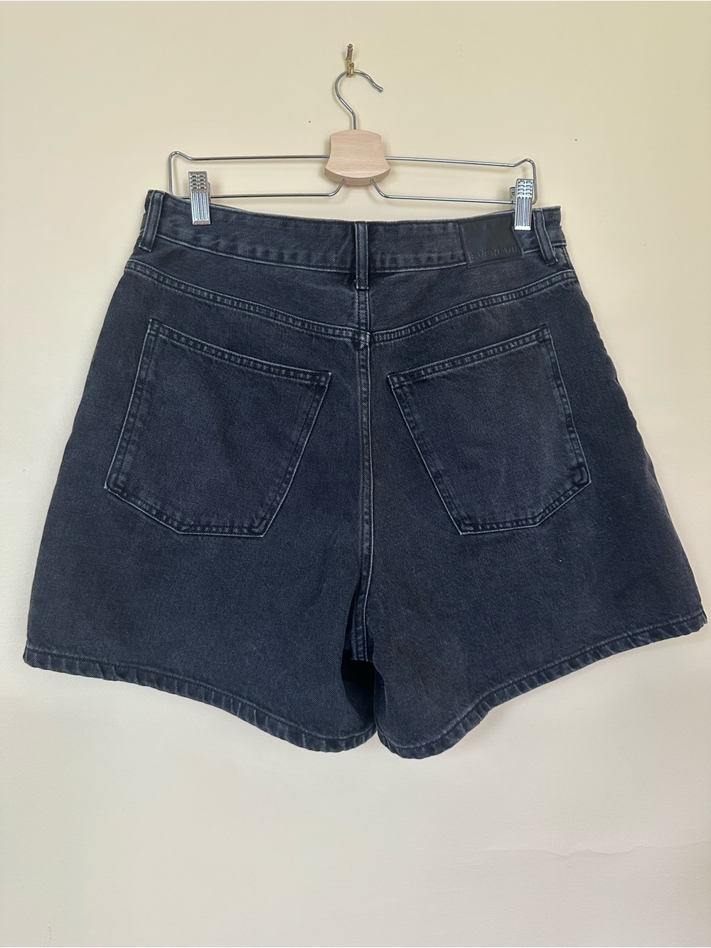 Everlane A-Line Denim Short in Washed Black Tag size 31